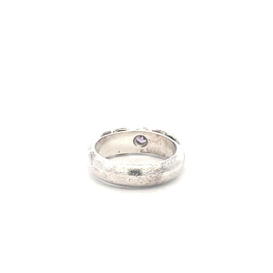 Sterling Silver 18k Gold Accent Round Amethyst Statement Ring