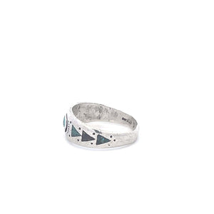 Sterling Silver Southwestern Turquoise Inlay Vintage Ring