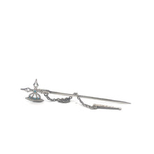 Load image into Gallery viewer, Sterling Silver Turquoise Battle Axe Halberd Decorative Stick Pin