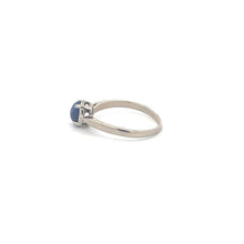Load image into Gallery viewer, 10K Oval Syn. Blue Star Sapphire Vintage Ring White Gold
