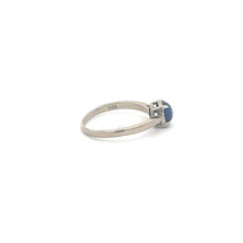 Load image into Gallery viewer, 10K Oval Syn. Blue Star Sapphire Vintage Ring White Gold
