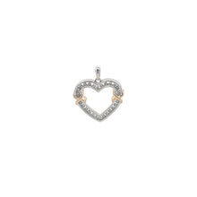 Load image into Gallery viewer, 10K Vintage Diamond Classic Heart Love Kiss Pendant White Gold