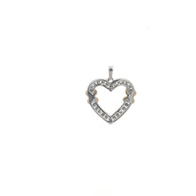 Load image into Gallery viewer, 10K Vintage Diamond Classic Heart Love Kiss Pendant White Gold