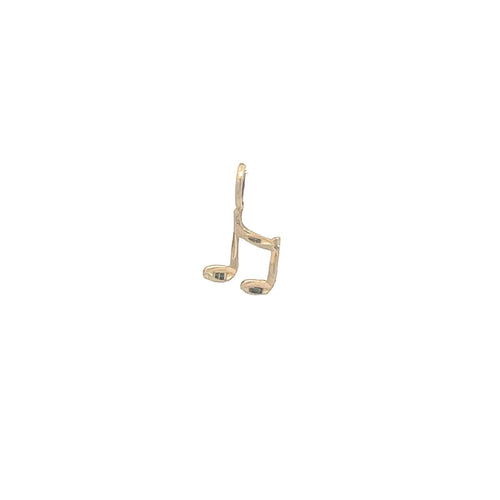 10K Eighth Note Music Musician Symbol Charm/Pendant Yellow Gold