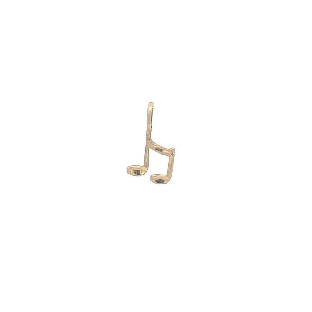 10K Eighth Note Music Musician Symbol Charm/Pendant Yellow Gold