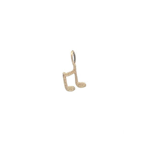 10K Eighth Note Music Musician Symbol Charm/Pendant Yellow Gold