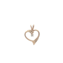 Load image into Gallery viewer, 10K Diamond Heart Love Symbol Romantic Pendant Yellow Gold