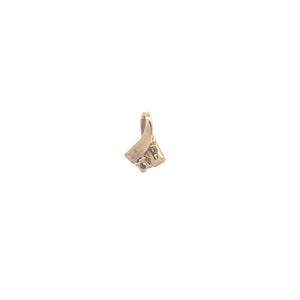 10K Diamond Classic Vintage Loop Fashion Pendant Yellow Gold
