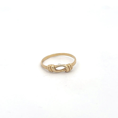 14K Oval Loop Twist Knot Vintage Ring Yellow Gold