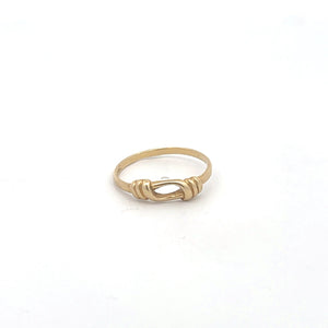 14K Oval Loop Twist Knot Vintage Ring Yellow Gold
