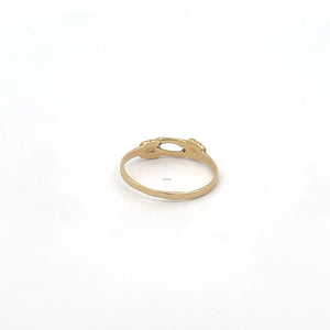 14K Oval Loop Twist Knot Vintage Ring Yellow Gold