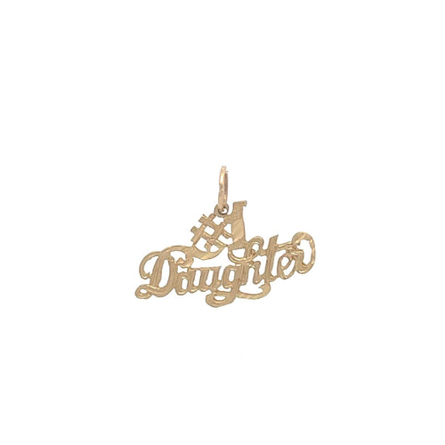 14K #1 Number One Daughter Mother's Day Charm/Pendant Yellow Gold