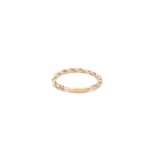 14K 1.75mm Rope Chain Stacking Wedding Band Ring Yellow Gold