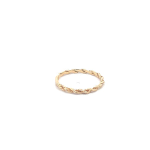 14K 1.75mm Rope Chain Stacking Wedding Band Ring Yellow Gold