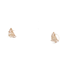 14K Sail Boat Ship Sailing Nautical Motif Stud Earrings Yellow Gold