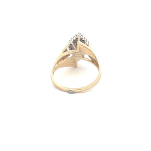 10K Vintage Classic Diamond Cluster Statement Ring Yellow Gold