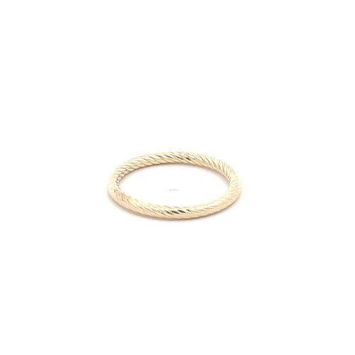 10K 2.2mm Twist Pattern Stackable Band Ring Yellow Gold