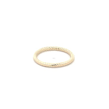 Load image into Gallery viewer, 10K 2.2mm Twist Pattern Stackable Band Ring Yellow Gold
