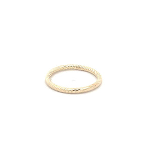 10K 2.2mm Twist Pattern Stackable Band Ring Yellow Gold