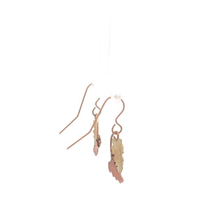 14K Black Hills Leaf Vintage Cluster Dangle Earrings Yellow Gold