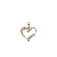 Load image into Gallery viewer, 10K Vintage Diamond Heart Love Valentine Pendant Yellow Gold