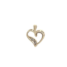 Load image into Gallery viewer, 10K Vintage Diamond Heart Love Valentine Pendant Yellow Gold