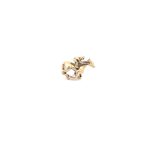 10K Galloping Horse Jockey Racer Lapel Pin/Brooch Yellow Gold