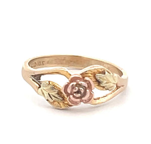 10K Black Hills Flower Rose Ornate Romantic Ring Yellow Gold