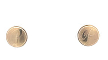 Load image into Gallery viewer, 10K Vintage P Monogram Letter Initial Stud Earrings Yellow Gold