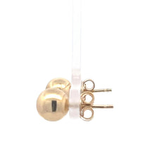 Load image into Gallery viewer, 10K 8.1mm Vintage Ball Round Sphere Stud Earrings Yellow Gold