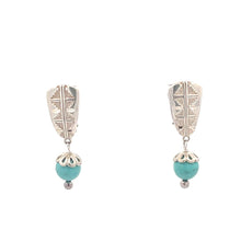 Load image into Gallery viewer, Sterling Silver Carolyn Pollack Relios Turquoise Clip Back Earrings