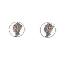 Load image into Gallery viewer, Sterling Silver Mercury Dime Artisanal Screw Back Earrings