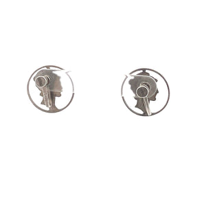 Sterling Silver Mercury Dime Artisanal Screw Back Earrings