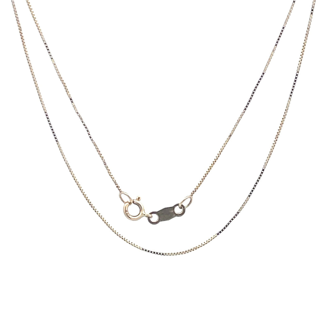 10K 0.5mm Square Link Classic Box Chain Necklace 18.25