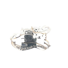 Load image into Gallery viewer, Sterling Silver Cats One Cat Leads to Another Statement Pin/Brooch