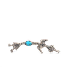Load image into Gallery viewer, Sterling Silver Southwestern Kachina Vintage Turquoise Pin/Brooch