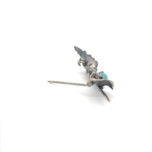 Load image into Gallery viewer, Sterling Silver Vintage 3D Lily Oak Leaf Turquoise Pin/Brooch