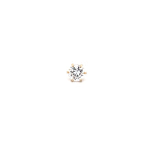 Load image into Gallery viewer, 14K 6.7mm Vintage Solitaire Single Stud CZ Earring Yellow Gold