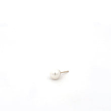 Load image into Gallery viewer, 14K 6.0mm Pearl Single Solitaire Stud Earring Yellow Gold