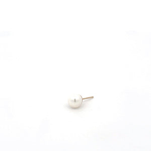14K 6.0mm Pearl Single Solitaire Stud Earring Yellow Gold