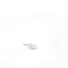 Load image into Gallery viewer, 14K 6.0mm Pearl Single Solitaire Stud Earring Yellow Gold