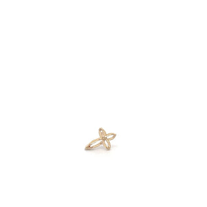 14K Cross Christian Faith Symbol Single Stud Earring Yellow Gold