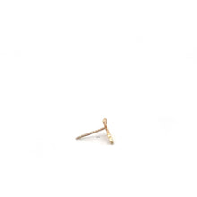 Load image into Gallery viewer, 14K Cross Christian Faith Symbol Single Stud Earring Yellow Gold