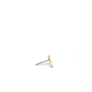 14K Cross Christian Faith Symbol Single Stud Earring Yellow Gold