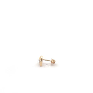 14K Diamond Heart Love Symbol Single Stud Earring Yellow Gold