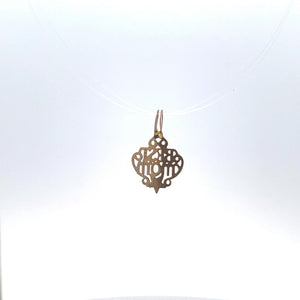 14K Best Mom Mother's Day Word Cut Out Charm/Pendant Yellow Gold