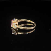 Load image into Gallery viewer, 14K Emerald Cut Pink Topaz Opal Statement Ring Yellow Gold