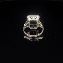 Load image into Gallery viewer, 14K Emerald Cut Black Onyx Statement Ring White Gold
