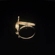 Load image into Gallery viewer, 14K Dolphin Vintage Wrap Band Statement Ring Yellow Gold