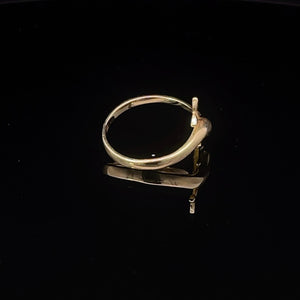 14K Dolphin Vintage Wrap Band Statement Ring Yellow Gold
